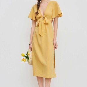 Cider Yellow Midi Dress